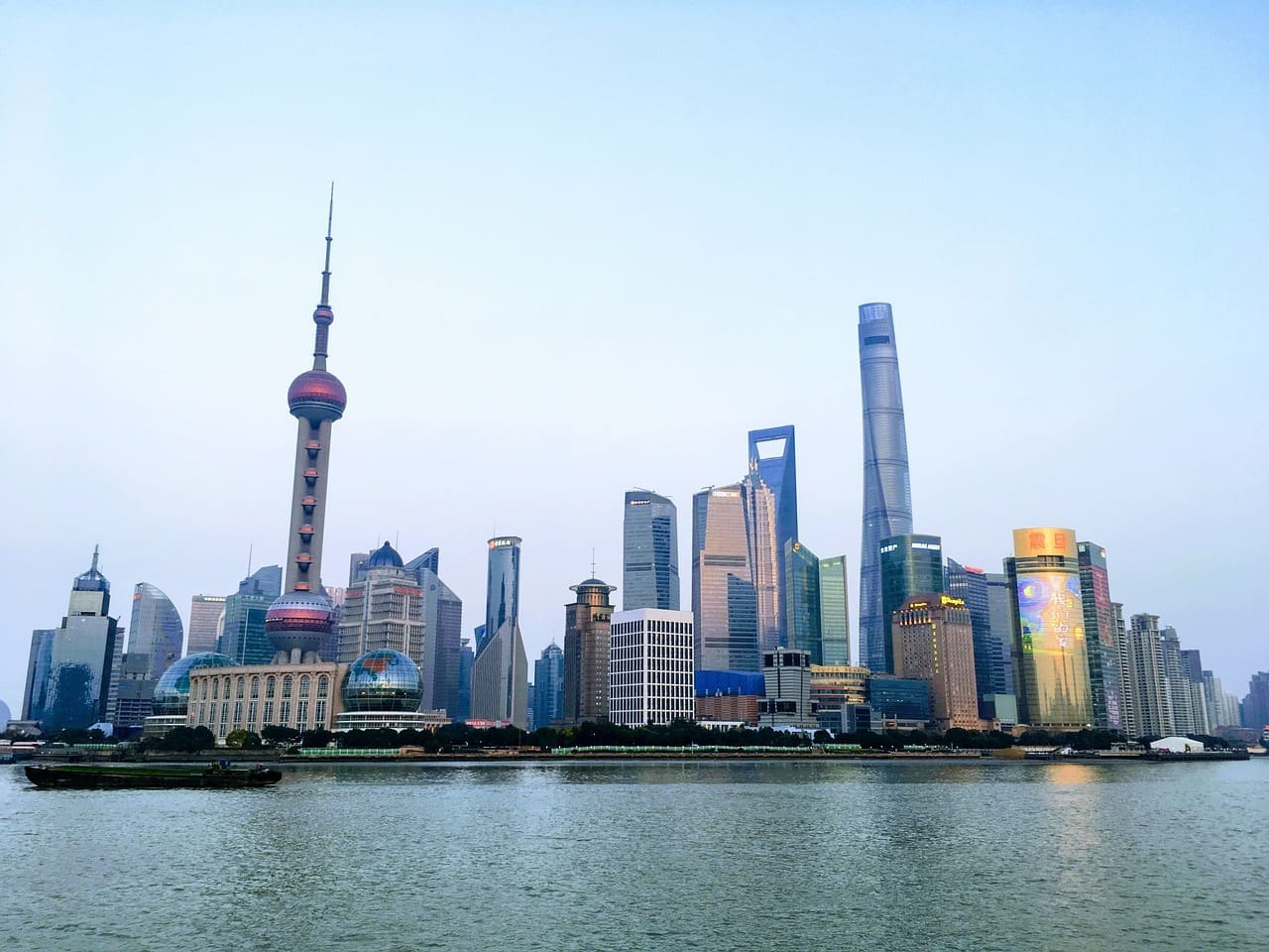 The skyline of Shanghai.