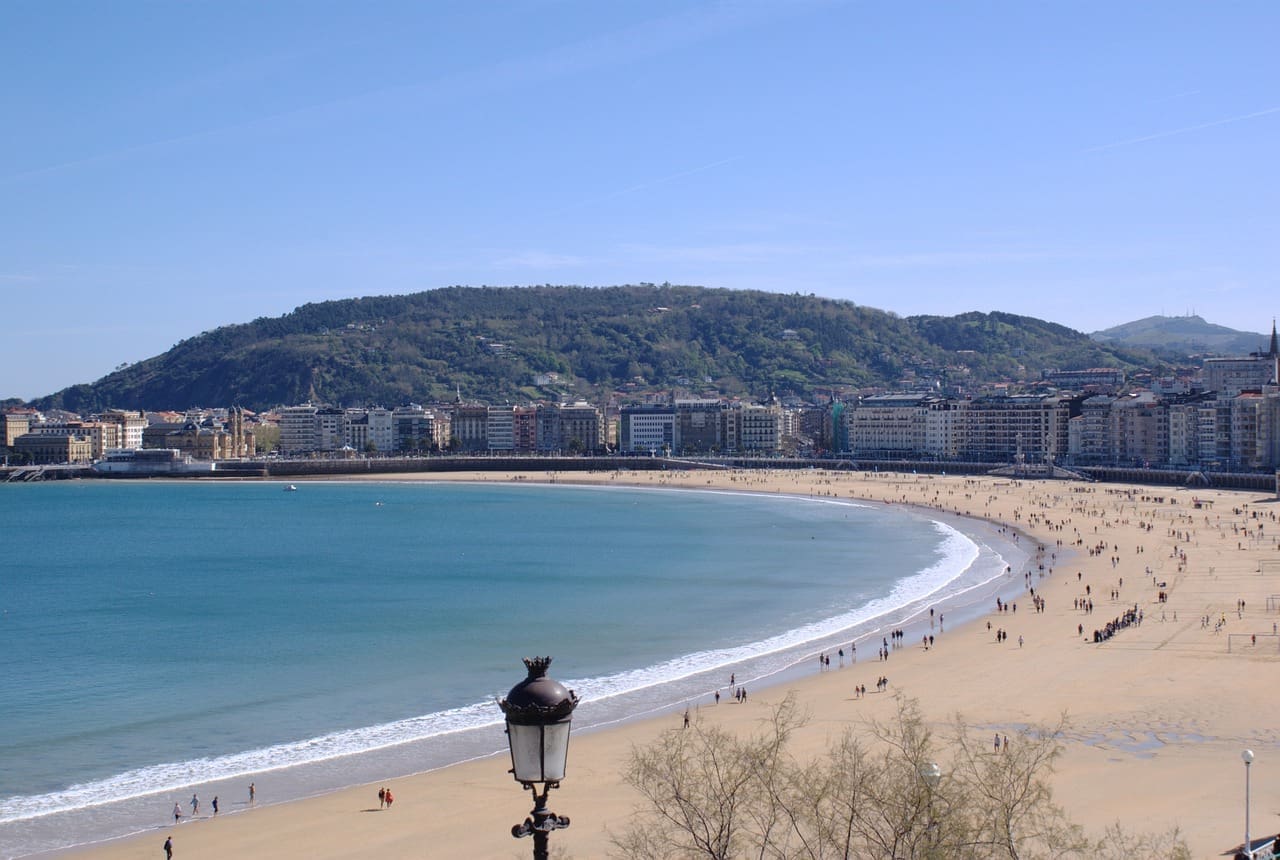 A view of La Concha Beach in Spain