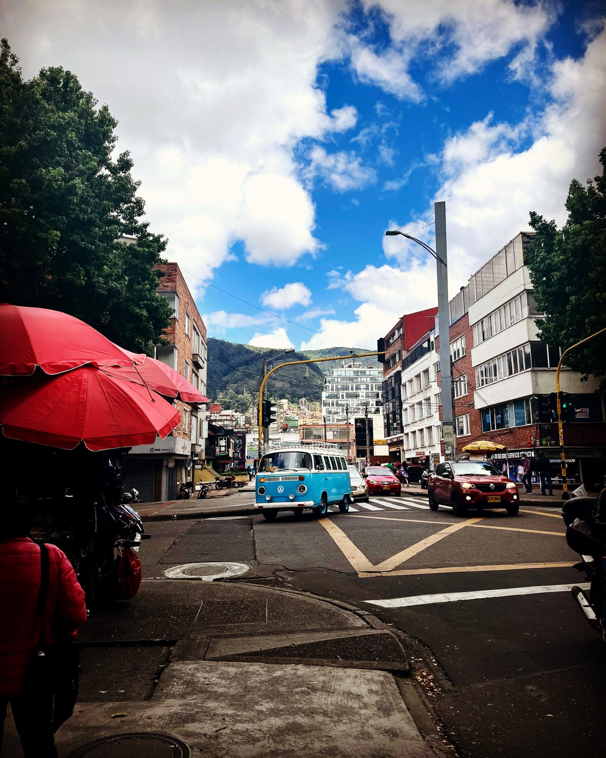 A street corner in the Chapinero district of Bogota