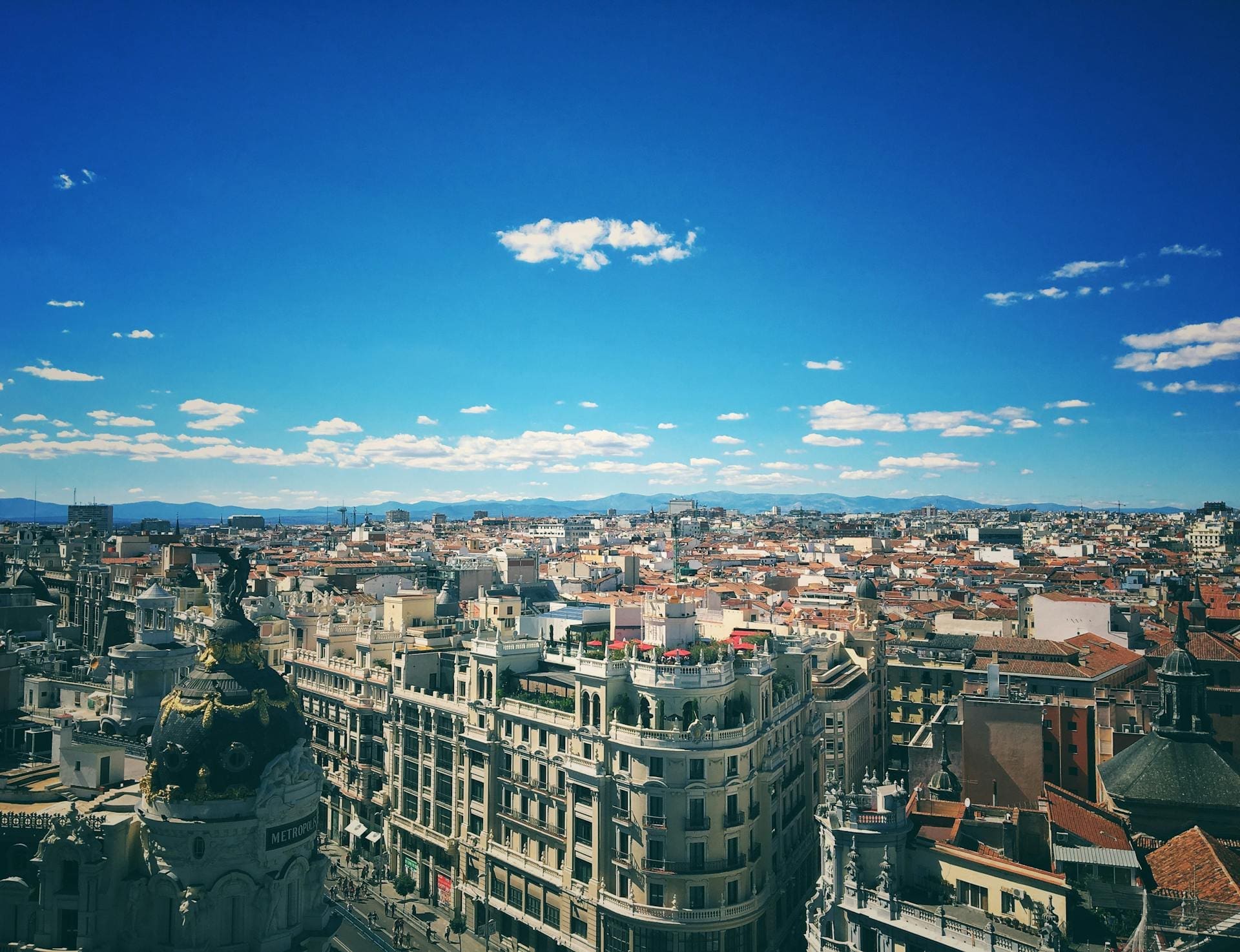 A panoramic view of Madrid, Spain.