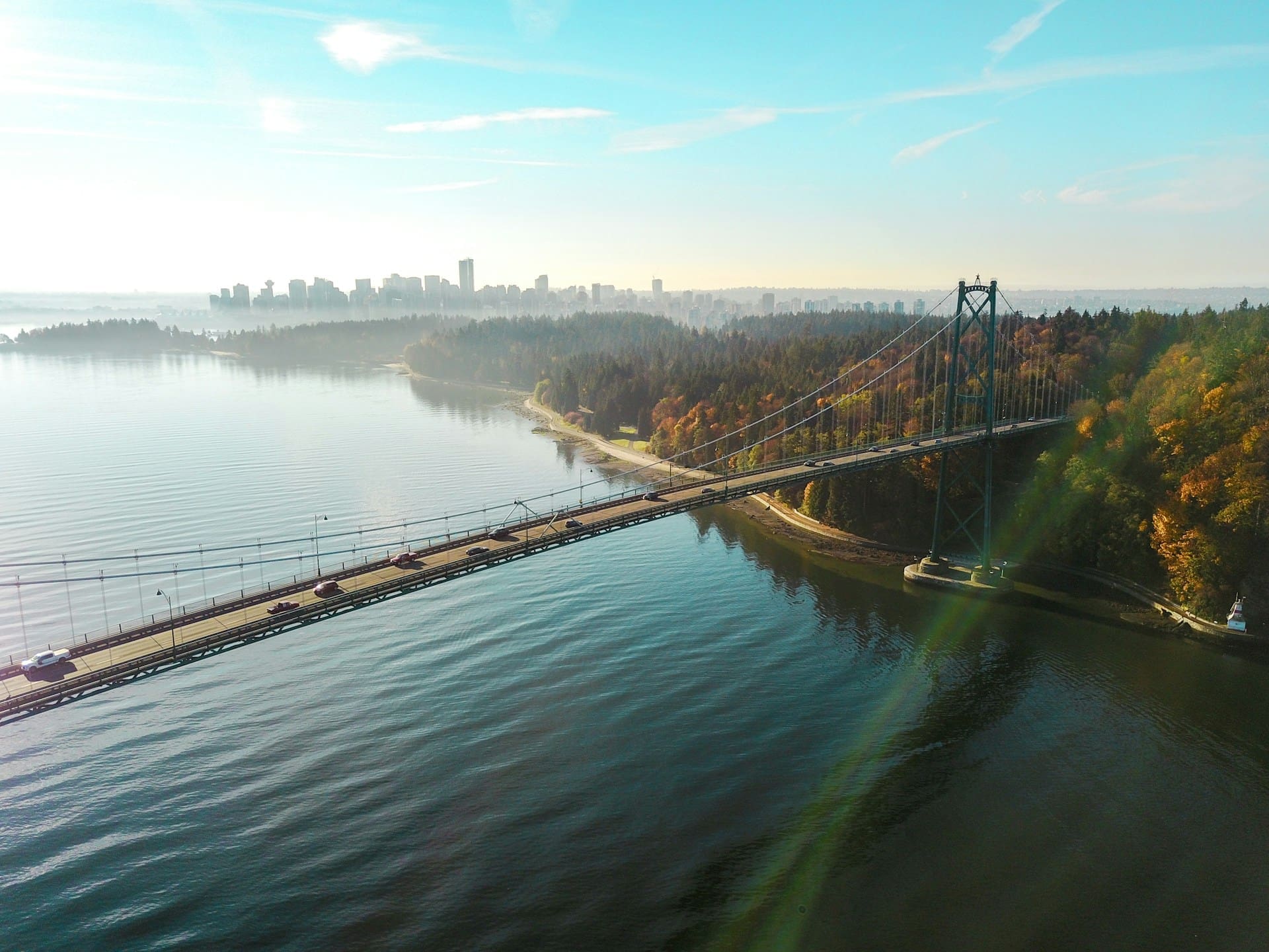 A photo of Lion's Gate Bridge in Vancouver, Canada.