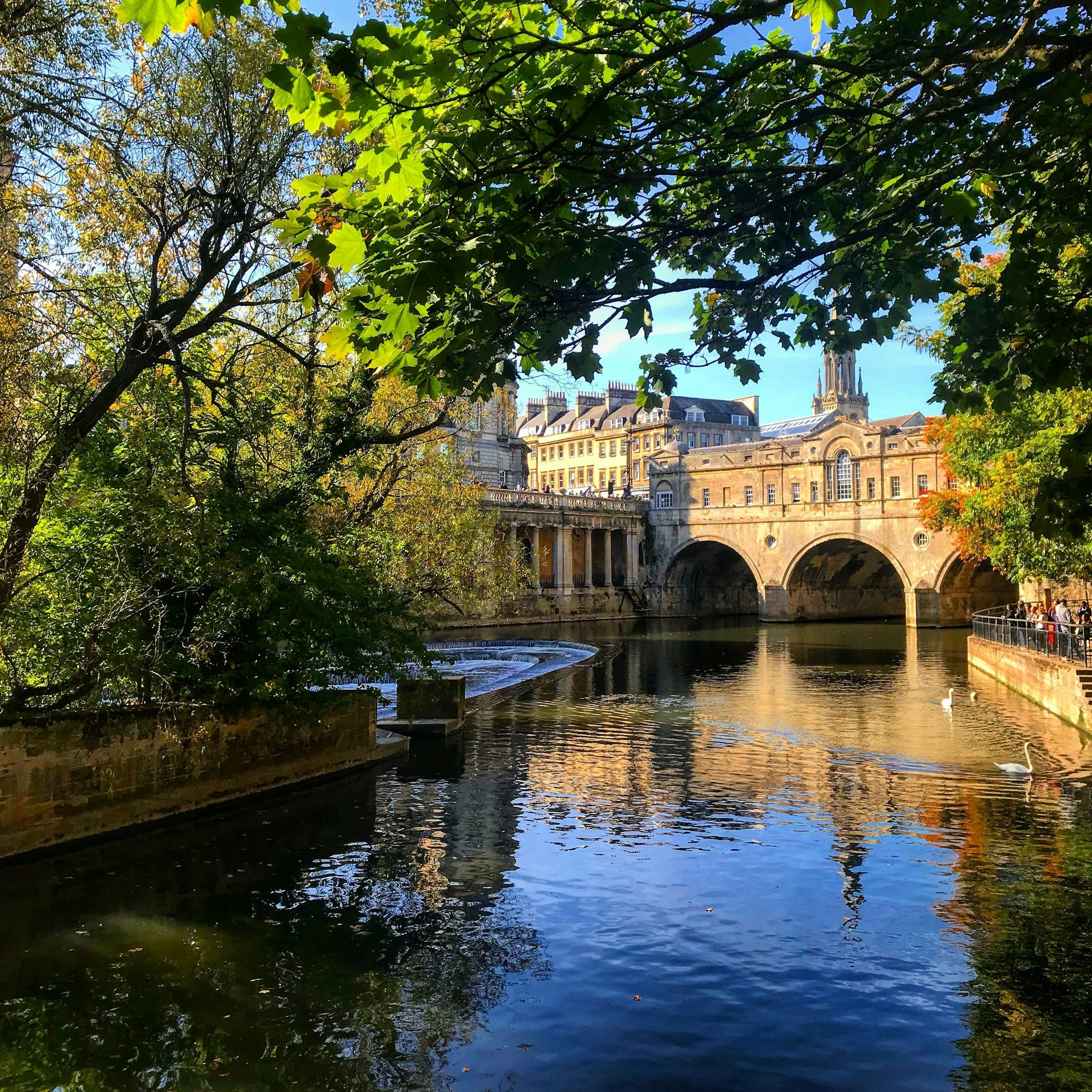 A photo of a canal in Bath, UK.