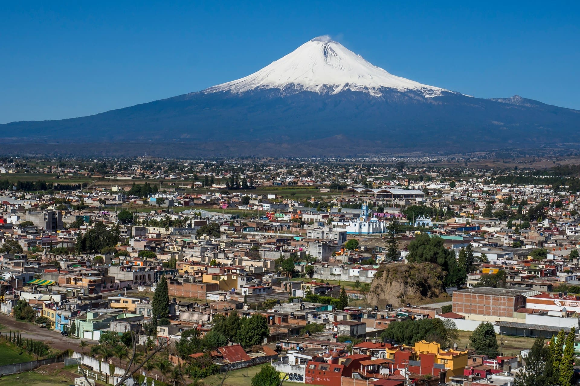 An image of Cholula near Puebla, Mexico.