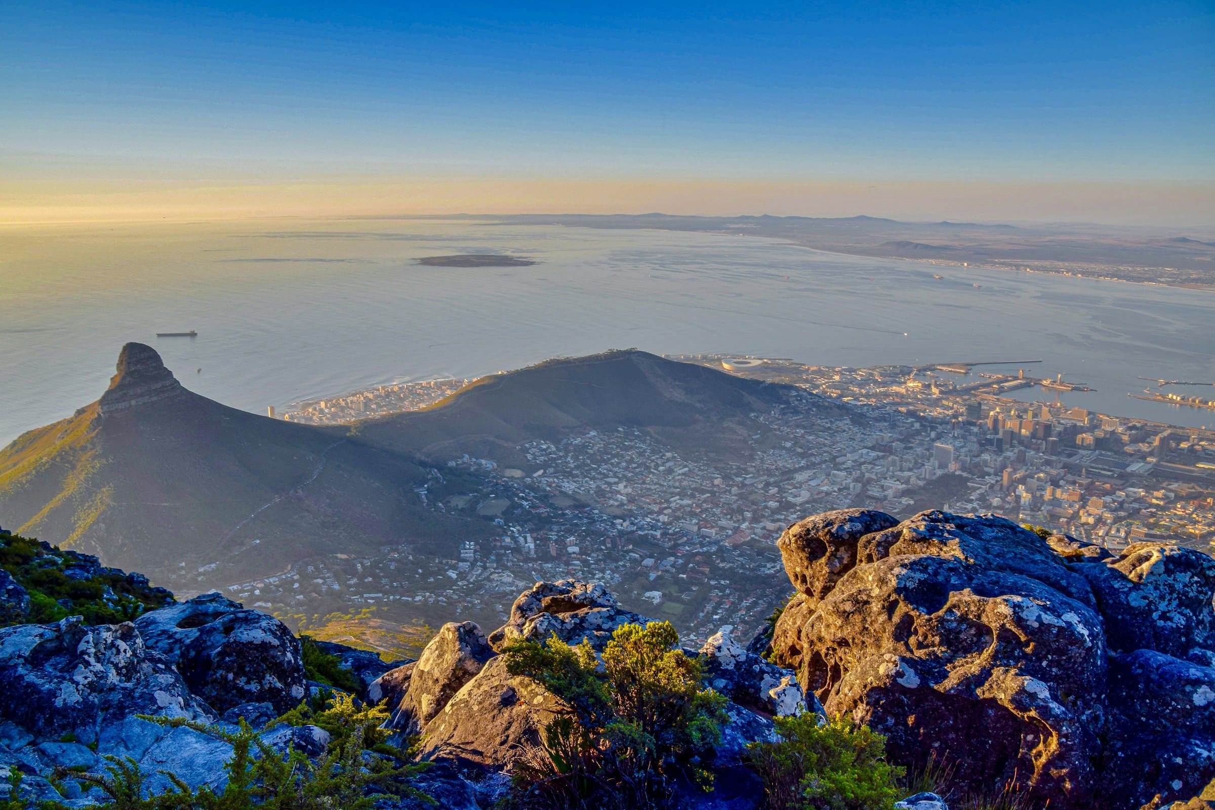 An overhead image of Table Top Mountain National Park.